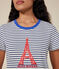 Le Droit, katoenen T-shirt met ronde hals voor dames wit MARSHMALLOW/blauw MEDIEVAL
