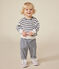 Sweatshirt en bouclette velours bébé blanc MARSHMALLOW/bleu SMOKING
