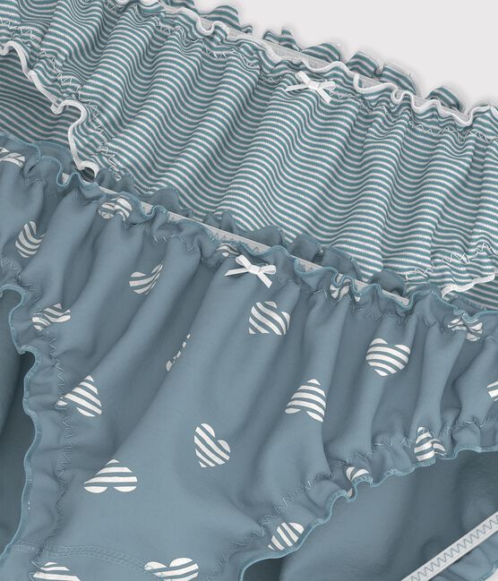 Setje met aangerimpelde katoenen damesonderbroeken met hartjesprint variante 1