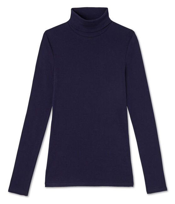 Sous pull femme en coton léger bleu Soir