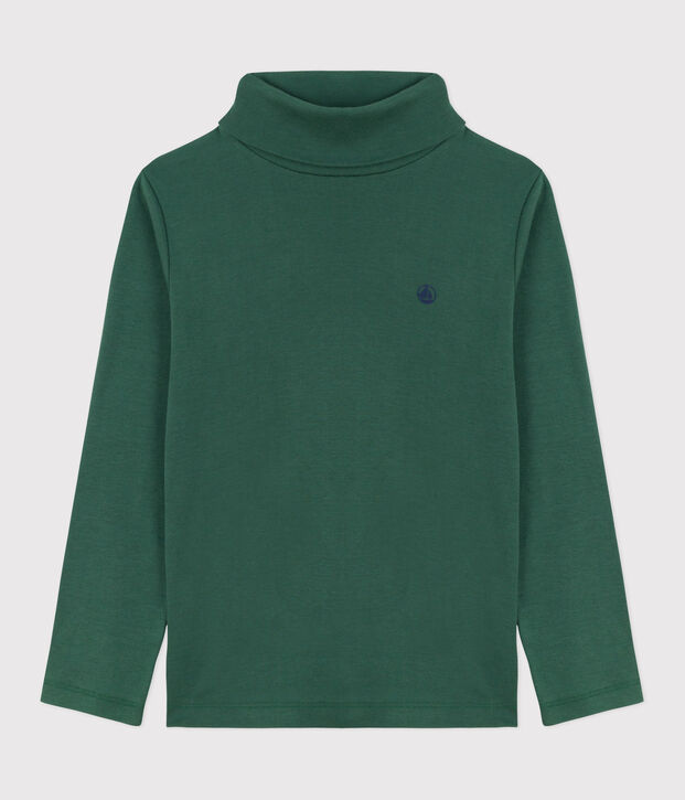 Sous-pull enfant en coton uni vert