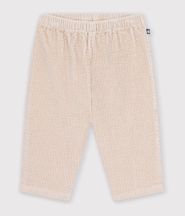 Pantalon b&eacute;b&eacute; en velours uni &eacute;cru