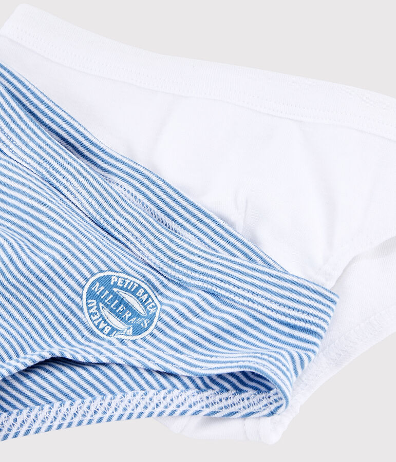 Set van 2 blauwe milleraies-slips van biologisch katoen voor kleine jongens multicouleur