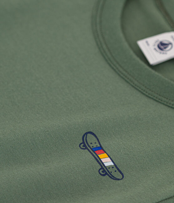 Tee-shirt imprimé en jersey léger enfant garçon vert CROCO
