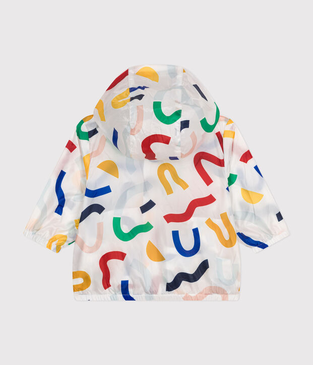 Coupe-vent b&eacute;b&eacute; anti-UV en polyester recycl&eacute; blanc/multicouleur