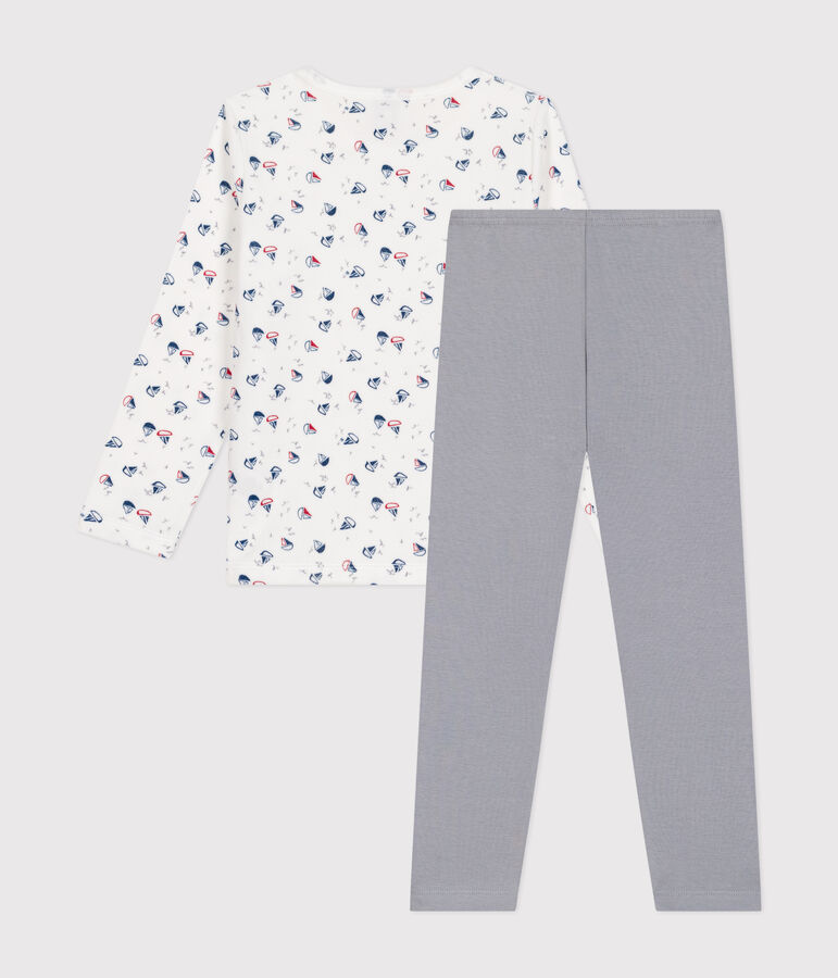 Pyjama en velours enfant gris/multicouleur