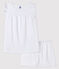 Pyjacourt blanc fille-femme en coton fin blanc ECUME