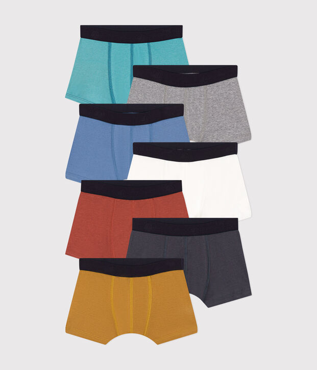 Setje met 7 effen boxershorts van katoen voor kinderen multicouleur