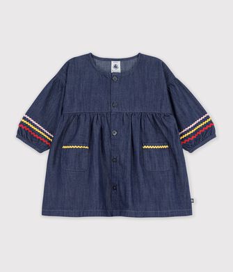 Robe b&eacute;b&eacute; en denim manches longues