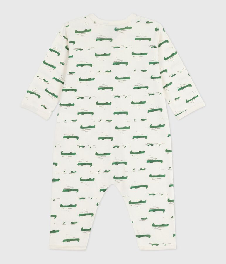 Pyjama b&eacute;b&eacute; sans pieds en coton imprim&eacute; &eacute;cru/multicouleur
