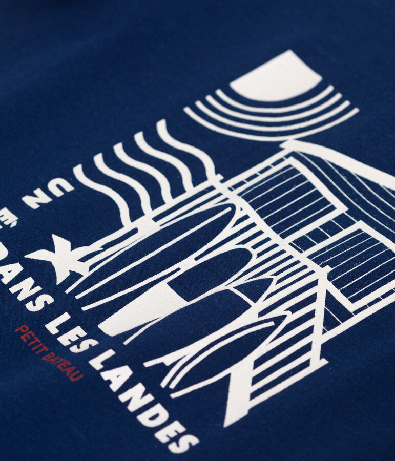 Teeshirt enfant en coton manches courtes imprim&eacute; bleu