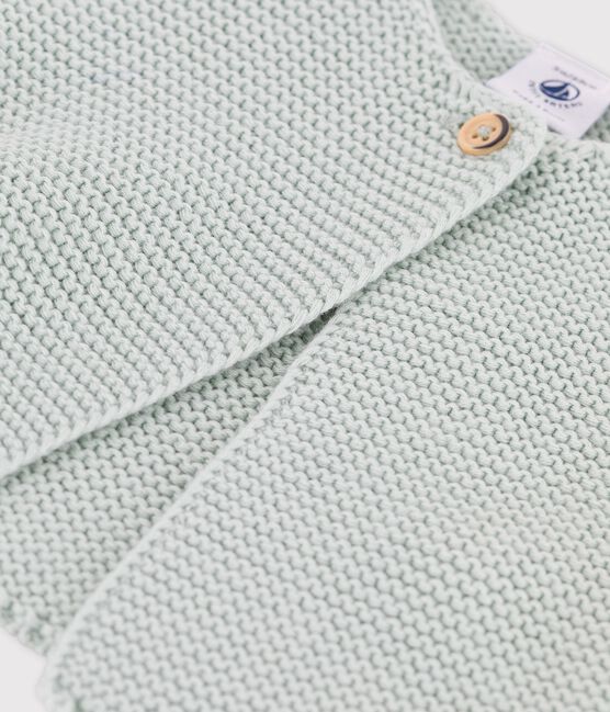 Gebreid vestje uit biokatoen voor baby's groen HERBIER