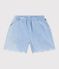 Effen katoenen short voor kinderen blauw