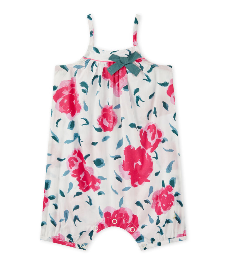 Combicourt &agrave; bretelles b&eacute;b&eacute; fille blanc MARSHMALLOW/blanc MULTICO