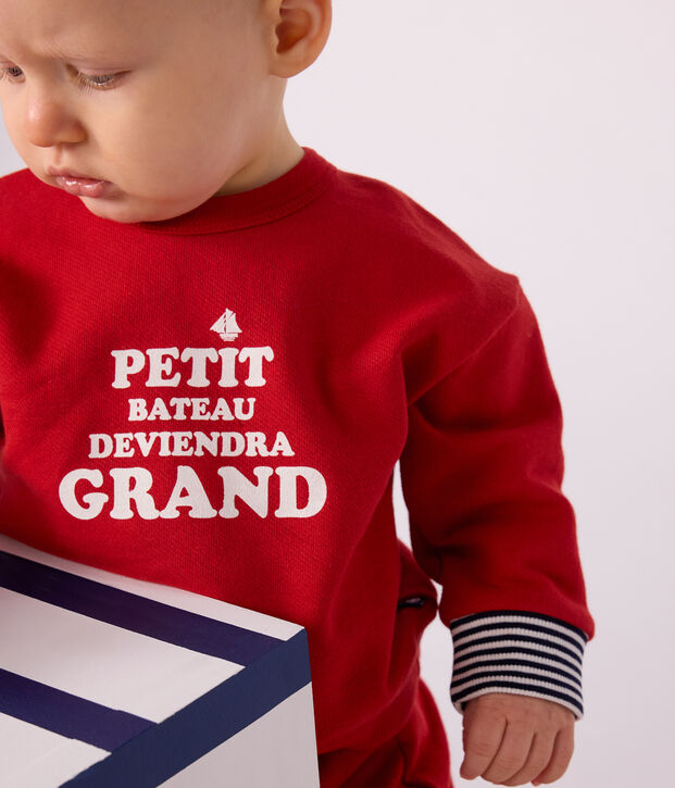 Katoenen sweatshirt voor baby's met motief rood