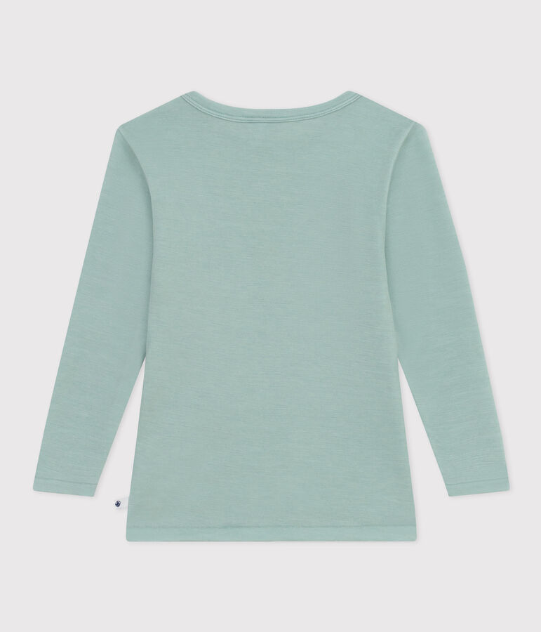 T-shirt met lange mouwen in wol en katoen voor jongens/meisjes groen