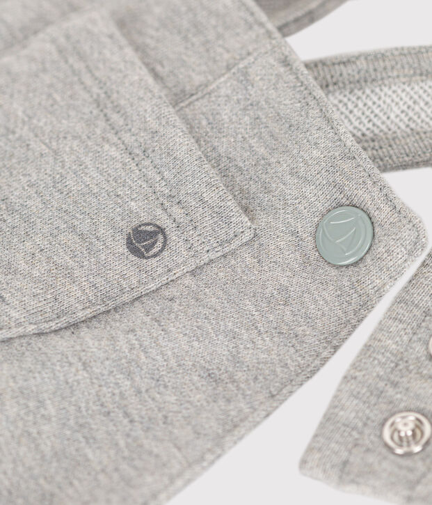 Lange babysalopette van fleece grijs