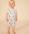 Combinaison courte en coton bébé blanc MARSHMALLOW/blanc MULTICO