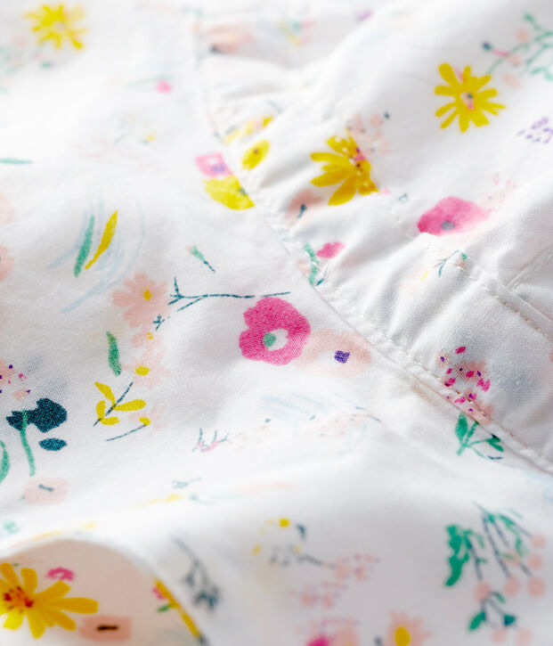 Popeline zonnehoedje met bloemenprint voor baby meisje multicouleur