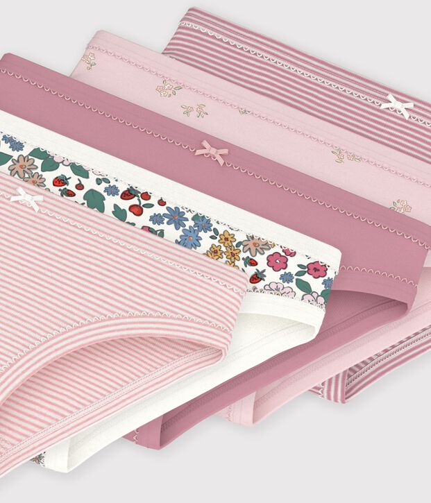 Lot de culottes enfant en coton &agrave; fleurs multicouleur
