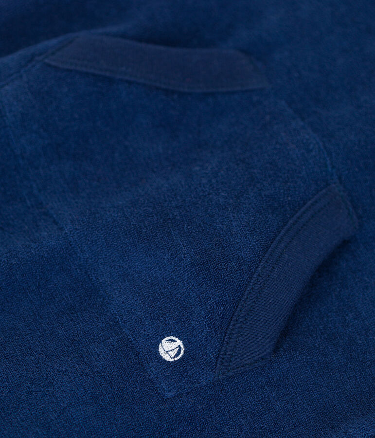 Kort pakje in boucl&eacute;badstof voor baby's blauw MEDIEVAL