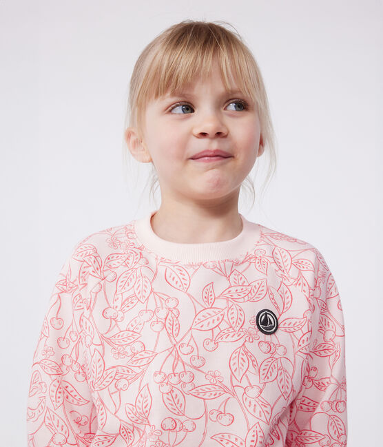 Katoenen sweatshirt met print voor kinderen roze FLEUR/ SPI