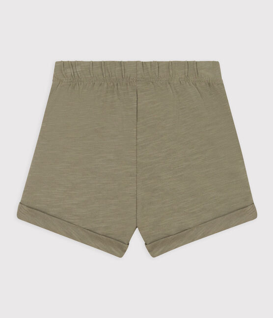 Short bébé en jersey flammé uni vert MARECAGE