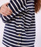 Gestreept katoenen marineshirt voor dames blauw SMOKING/wit MARSHMALLOW