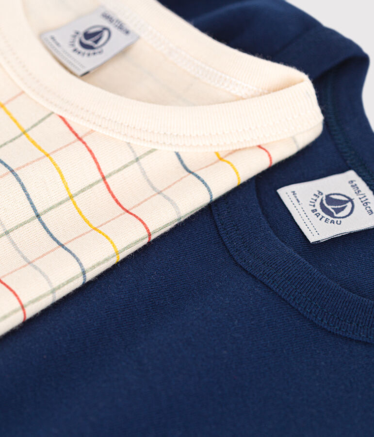 Setje met 2 katoenen T-shirts met korte mouw voor kinderen multicouleur
