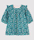 Robe manches longues fleurie bébé fille en velours