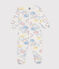 Katoenen pyjama met regenboogprint voor baby's wit MARSHMALLOW/wit MULTICO