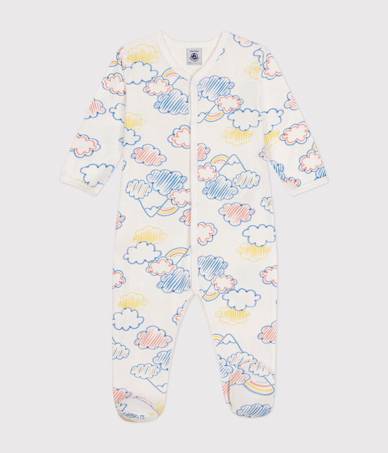 Pyjama en coton imprim&eacute; arc-en-ciel b&eacute;b&eacute; blanc/multicouleur