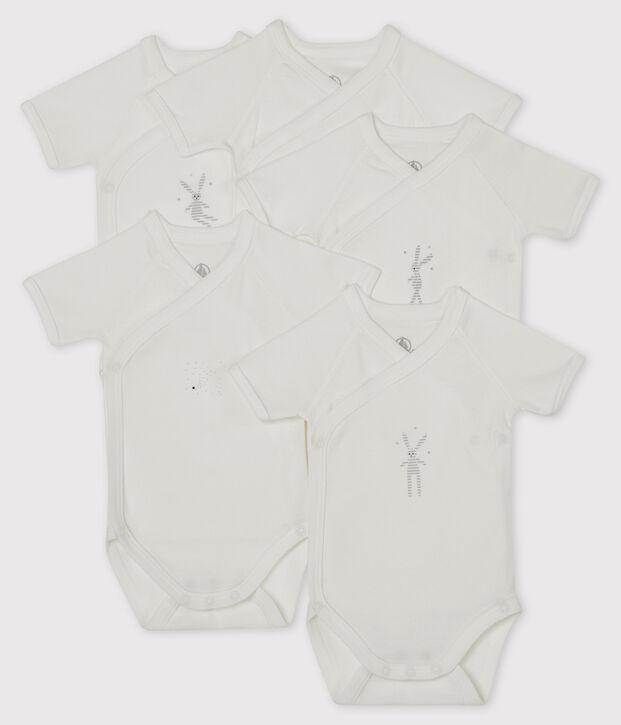 Set van 5 rompertjes pasgeborenen met korte mouwen multicouleur