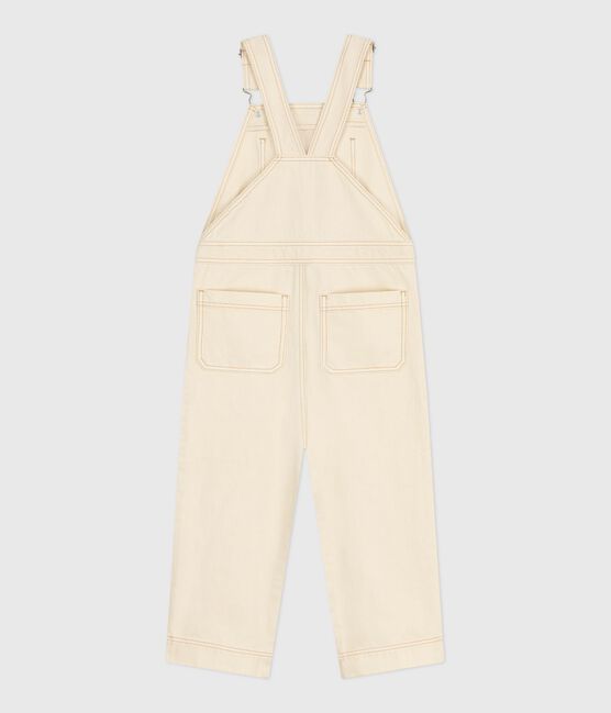Salopette uit effen denim voor kinderen ecru MILK