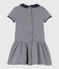 Jurk met milleraies-strepen voor babymeisjes blauw SMOKING/beige COQUILLE