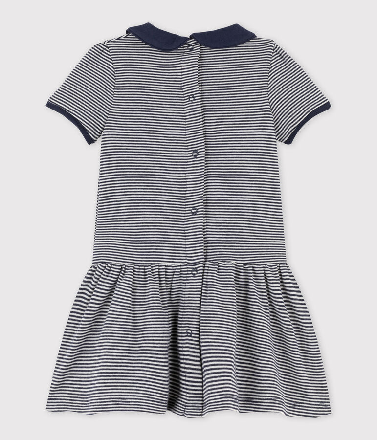 Jurk met milleraies-strepen voor babymeisjes blauw/wit