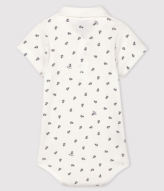 Body imprimé en coton manches courtes bébé garçon blanc MARSHMALLOW/bleu SMOKING