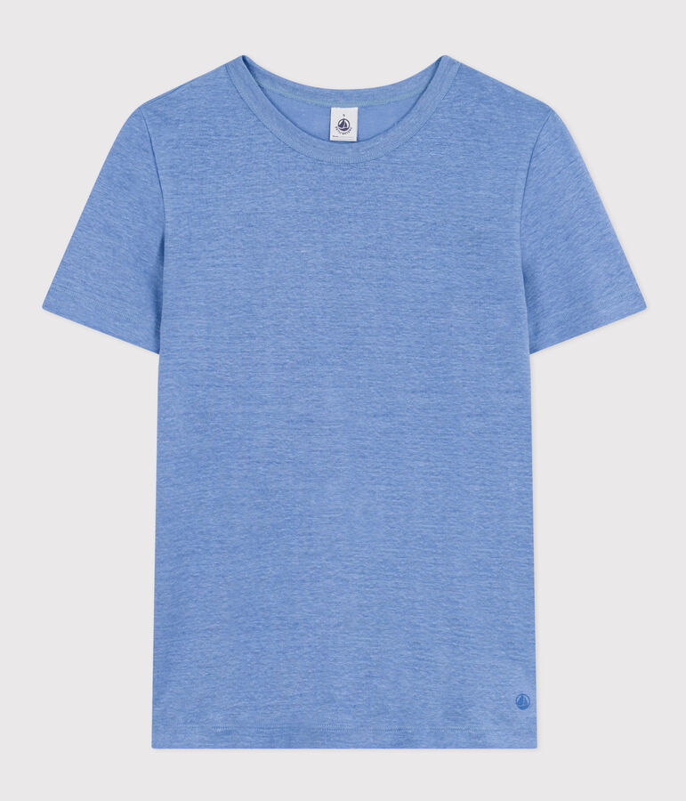 L'Iconique, T-shirt voor dames in linnen blauw