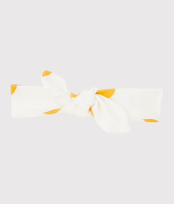 Bandeau enfant fille blanc MARSHMALLOW/jaune BOUDOR