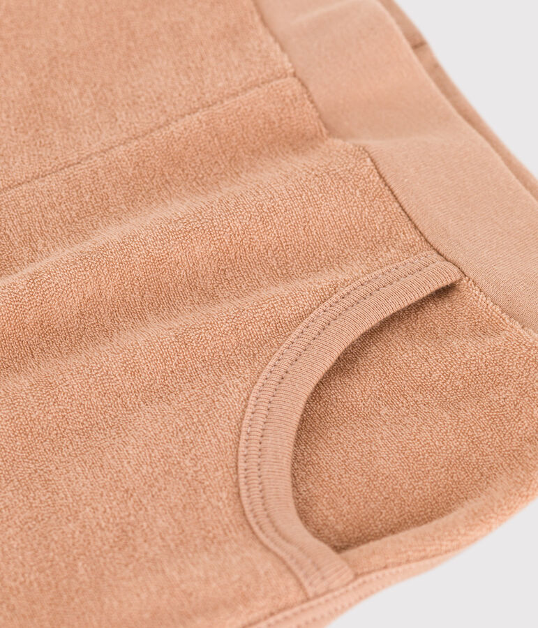 Meisjesshort van badstof beige