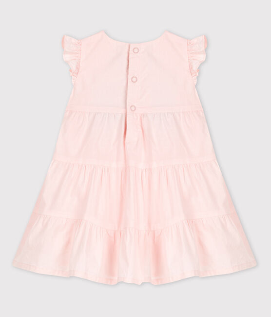 Mouwloos babyjurkje van popeline roze FLEUR