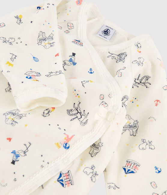Dors-bien à imprimé carrousel bébé fille en velours blanc MARSHMALLOW/blanc MULTICO