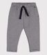 Gestreepte broek in dikke jersey voor baby's