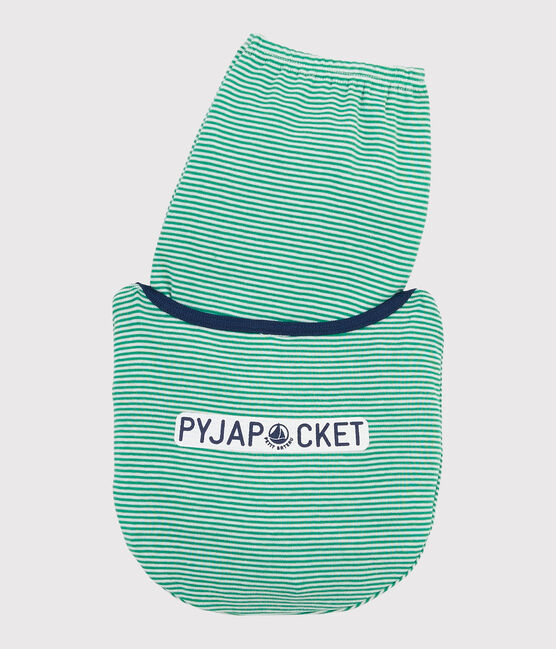 Pyjama milleraies vert petit garçon en côte vert PRADO/blanc MARSHMALLOW