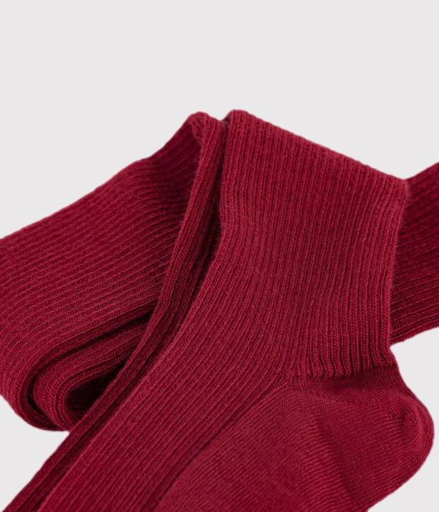 Collant enfant en laine rouge
