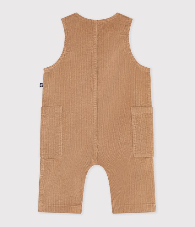 Lang babypakje in effen fluweel LATTE
