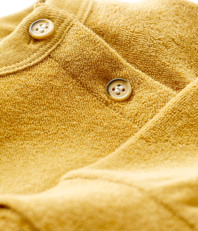 Sweatshirt en bouclette &eacute;ponge b&eacute;b&eacute; jaune