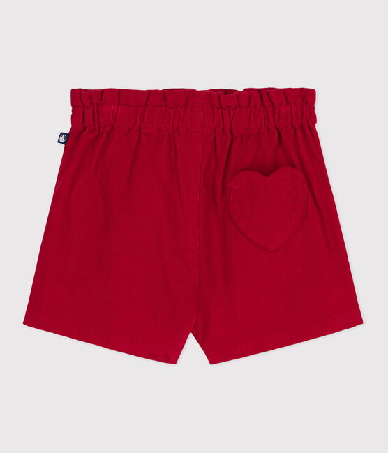 Effen fluwelen babyshort rood TERKUIT