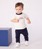 Tee-shirt bébé en coton à manches longues, motif logo vintage blanc MARSHMALLOW