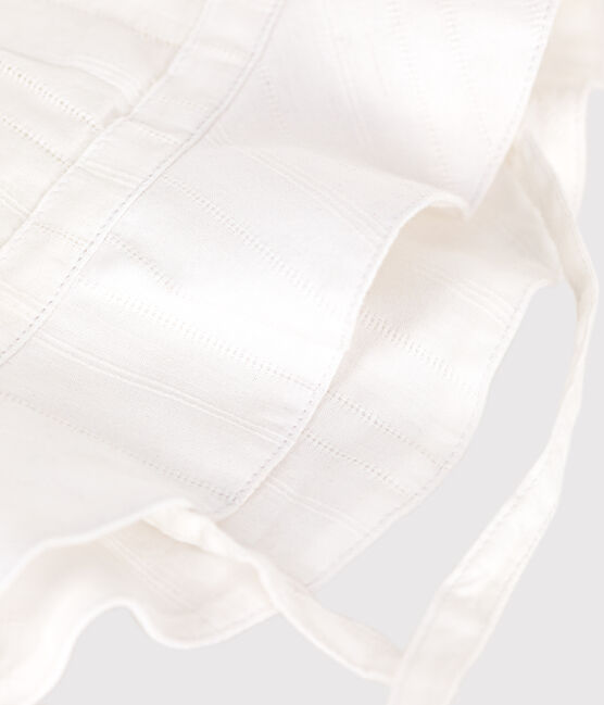 Capeline bébé fille en popeline unie blanc ECUME